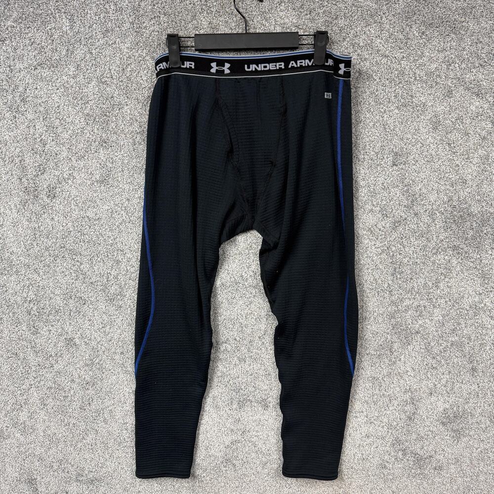 Under Armour Base 3.0 Leggings Mens L 30x24 Black Fleece Thermal Winter Gorpcore